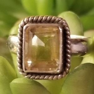 Sterling Silver & Citrine Ring Size 9